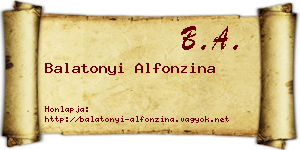 Balatonyi Alfonzina névjegykártya